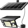 INTELAMP Luci Solari Da Esterno con Sensore di Movimento 8000mAh 2000LM | Telecomando, 2 modalità: modalità sensore e luce fissa, impermeabilità IP65, ideale per giardino, garage e cortile