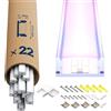 LASLUX 22x Profilo Alluminio per Strisce LED 2M (20mt) - Canalina per Striscia LED con Copertura Opaca - Dimensioni 17.4 x 7mm - Compatibile con Strisce LED fino a 12.1mm(U26-2M, 22)