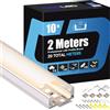 HOOLED 10 x Profili per Strisce LED da 2 m, Con coperchio in PC bianco latte, Profilo LED Dimensioni 17,4 mm x 7 mm, Supporta la larghezza massima della Striscia 12,4 mm