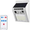 Mediawave Store - Lampada Solare con Allarme Sensore di Movimento, Angolo 120°, Controllo da Remoto, Luce Esterno, Sicurezza, Allarme, Ricarica Solare, Lampada Solare con Allarme Sensore di Movimento