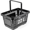 KONZEPT Cestino per la spesa, 22 l, colore nero, versatile, con manico, per la spesa, giardino, casa, garage e auto (circa 43 x 30 x 23 cm)