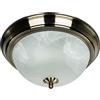 Licht-Erlebnisse Plafoniera metallo vetro ottone, bianco camera da letto soggiorno corridoio Ø28,5 cm E27 2 luci lampada da soffitto rotonda Art Nouveau cucina TOP