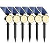 nipify 6 Pezzi Faretti Solari a Led da Esterno, 3 Modalità Luci Solari da Giardino Potenti, Impermeabile Lampade Solare per Patio, Garage, Cortile, Parete, Prato (Bianco Caldo)