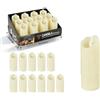 Dorunova Lumino Lumini Cimitero Candele Led Batteria Finte Fiamma Oscillante 365 Giorni Finte, Elettrici Durata Votivo Sostituibile (Avorio, Alt. 13 cm, 12 Pezzi)