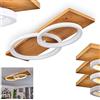 hofstein Plafoniera LED Pompu, plafoniera in metallo/legno/plastica in bianco/natura, 75 cm, dimmerabile, 3500 lumen, 3000 K, 1 x LED 30 Watt (incl.)