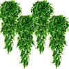 Lighterday 4 piante artificiali da appendere, piante finte, decorative per interni, piante finte in plastica, felce verde, piante artificiali da appendere per interni ed esterni (4 piante di eucalipto