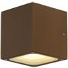 SLV SITRA CUBE lampada da parete outdoor, TCR-TSE, IP44, ruggine, E27 max. 18W