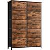 Somdot Cassettiera Salvaspazio in Tessuto, Mobiletto per Soggiorno, Studio, Cameretta, Ingresso, Settimino Camera da Letto, 30P x 80l x 114,5H (10 Cassetti), Effetto grano di legno