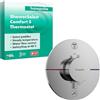 hansgrohe ShowerSelect Comfort S - Miscelatore termostatico incasso, Rubinetto termostatico con blocco di sicurezza (SafetyStop) a 40° C, Termostato rotondo, 2 utenze, cromo