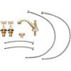 WINZING Miscelatore in rame in acciaio inox per lavabo, rubinetto a 3 fori in oro con cartuccia in ceramica e spruzzatore a nido d'ape, risparmio d'acqua e facile da pulire, per bagno/cucina/doccia, altezza