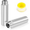 CONJURAIDE 2 prolunghe per rubinetto, 1/2, 80 mm, in acciaio inox, prolunga per soffione da 1/2, prolunga per tubo dell'acqua con nastro di tenuta, raccordo filettato per collegamento acqua, valvole