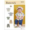 Butterick Kit Cartamodello per bambini, t-shirt, pantaloni e cappello, codice design B6949, taglie XS-S-M-L, multicolore