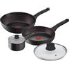 Lagostina Cucina Eco, Set misto, Nero, Alluminio, Titanio, Nero, Bakelite