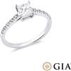 Gioielli di Valenza Anello con diamante taglio princess 0.70ct GIA in oro bianco 18k