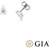 Gioielli di Valenza Orecchini punto luce goccia in oro bianco 18k con diamante GIA