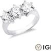 Gioielli di Valenza Anello trilogy in oro bianco 18k con diamanti IGI 3,00 ct
