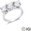 Gioielli di Valenza Anello trilogy in oro bianco 750 con diamanti IGI, 3,00 ct