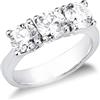 Gioielli di Valenza Anello trilogy in oro bianco 18k con diamanti