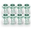QUZMOIIS Confezione da 8 batterie al litio LS14250 3,6 V 1/2AA 1300 mAh, batterie ER14250, non ricaricabili