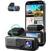 BOTSLAB Dashcam per auto, anteriore e posteriore, 4K + 2K, doppia | grandangolo di 170°, GPS, IPS da 2,45, super visione notturna e WDR, sensore G, monitoraggio del parcheggio 24/7