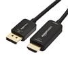 Amazon Basics DisplayPort to HDMI Adapter Cable for Monitors, Projector 1080p, 1920x1200, 4K@60Hz, 6 ft, Gold-Plated Plug, Black