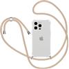 Knrlqim Cover per iPhone 13 Pro Max con Cordino, Trasparente Custodia con Laccio Collana Tracolla Collo Corda Regolabile,Sottile Morbido Silicone Antiurto Case Protettiva per iPhone 13 Pro Max,Cachi