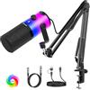 Aveek Microfono Dinamico USB/XLR con Braccio Telescopico, Silenziamento con un S