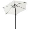 Yaheetech Ombrellone da Giardino Esterno 270 cm Portatile Parasole Protezione UV con Manovella 8 Stecche Reclinabile Telo in Poliestere Tubo in Alluminio Spiaggia Balcone Terrazzo Ecrù
