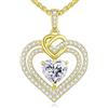CDE Collana Donna Cuore Regalo Gioielli Donna Pendente Argento S925 Diamante in Moissanite 1-3ct Purezza VVS1 Colore D per Festa Della Mamma Compleanno San Valentino per Lei Mamma Fidanzata Moglie Amica
