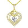 CDE Collana Donna Cuore Regalo Gioielli Donna Pendente Argento S925 Diamante in Moissanite 1-3ct Purezza VVS1 Colore D per Festa Della Mamma Compleanno San Valentino per Lei Mamma Fidanzata Moglie Amica