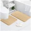 AUAUY Set Tappeti Bagno 2PZ in Microfibra, Tappetino da Bagno Antiscivolo con Forma a U, Bathroom Super Assorbente, Antiscivolo Assorbe Lavabile, Per Vasca da Bathroom o Come WC, Giallo