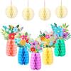 LEIMEND Set Decorativo da Tavola a Nido D'ape 9Pezzi Decorazioni Compleanno | 5 Vasi a Nido D'ape 4 Palline a Nido D'ape Riutilizzabile Perfetto per Matrimoni Feste di Primavera Compleanni Baby Shower