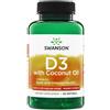 Swanson Health Products Vitamina D3 con olio di cocco, 60 capsule molli