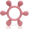 CAJA Massaggiagengive Neonato in Silicone Alimentare senza BPA Anello Dentizione con Motivi Sensoriali Giocattolo Sicuro per Bambini Superficie Testurizzata Idea Regalo Nascita Bimbo Bimba