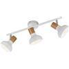 RL LIVE YOUR LIGHT Reality Spot Bar Latika R81523031, Metallo Bianco opaco, Legno sintetico, escl. 3x E14