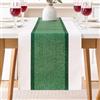DecorMommt Runner da Tavolo Moderno Verde Runner Tavola Stampa a Righe Retro Autunno Cucina Decorazione Impermeabile Cotone e Lino per Interni, Vacanze, Feste, Matrimoni 33x183 cm