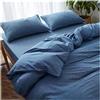 Chenso Coppia di federe casalinghe in tessuto di puro cotone, facili da pulire, lavabili in lavatrice-60 cm x 90 cm_Blu denim