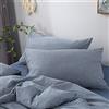 Chenso Coppia di federe casalinghe in tessuto di puro cotone, facili da pulire, lavabili in lavatrice-60 cm x 90 cm_Barre verticali blu