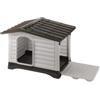 Ferplast Cuccia per cani da esterno ferplast dogvilla 110 con parete ribaltabile in resina grigio 111x84x79 cm