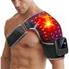 RELEXNOW Terapia senza fili a luce rossa per spalle, terapia della luce vicina all'infrarosso portatile per spalle e articolazioni, confortevole, indossabile per spalle e massaggi, con batteria da