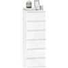 HOMCOM Cassettiera Slim Alta 6 Cassetti Comò 40x35x109 cm Bianco Lucido