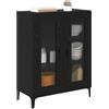 vidaXL Credenza Rovere Nero 69,5 x 34 x 90 cm, Credenza moderna per il soggiorno, rettangolare, ampia, funzionale, in legno ingegnerizzato