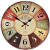 Humanitypd Orologio da parete in legno retrò da 30,5 cm, decorazione per casa colonica, silenzioso, senza ticchettio, grande decorativo, grande legno, analogico, a batteria, vintage, rustico, colorato