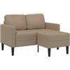 vidaXL Divano 2 Posti con Chaise a L Cappuccino 125 cm in Similpelle, Divano a 2 posti Camera da Letto, divanetto, Divano a Due posti