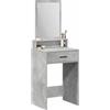 vidaXL Tavolo da Trucco con cassetto Grigio cemento 50 x 41 x 140 cm, Vanity moderna per la camera, tavolo elegante, dresser rettangolare, mobile resistente per la cura di sè