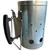 eacommerce - Accendifuoco per Barbecue in Zincato | Facile Uso per Carbonella | Doppia Maniglia per Sversamento Sicuro | 17x27,5 cm, Zincato
