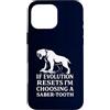Funny Paleontology Big Cat Prehistoric C Custodia per iPhone 16 Pro Max Dente a sciabola Tiger Evolution Reset Vintage Umorismo amante degli animali
