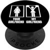 Cheer Captain And Cheerleader Gifts For Cheerleader La tua ragazza La mia ragazza Divertente Cheerleading PopSockets PopGrip Adesivo