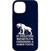 Funny Paleontology Big Cat Prehistoric C Custodia per iPhone 15 Dente a sciabola Tiger Evolution Reset Vintage Umorismo amante degli animali