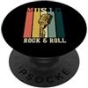 Retro Music Design Poster vintage con microfono musicale rock & roll retrò PopSockets PopGrip Adesivo